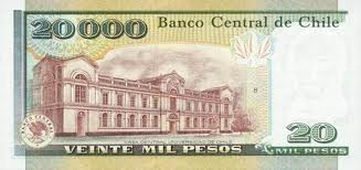 CLP Twenty Peso $20000 Bill Back