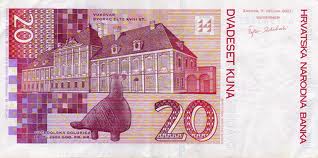HRK Twenty Croatian Kuna kn 20 Bill Back